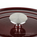 Cast Iron Wine red Burgundy Enamel Cooking Casserole oval dutch oven